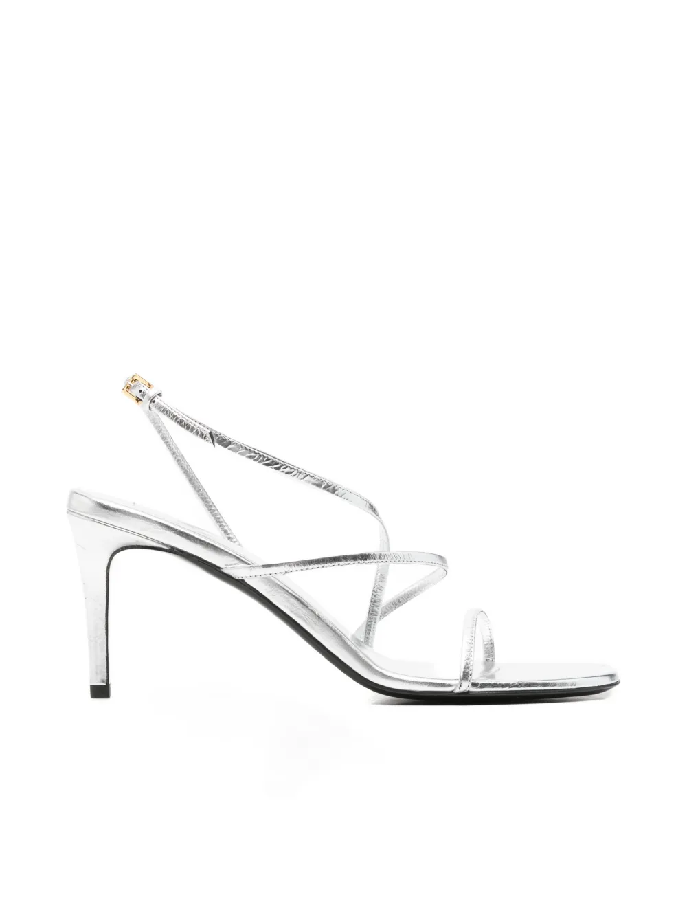 KHAITE Pre-Owned Loop metallic-effect strappy sandals - Silber
