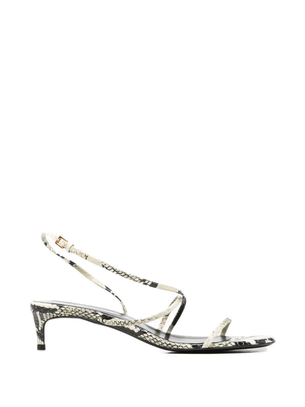 KHAITE Pre-Owned Loop snakeskin-print strappy sandals - Nude