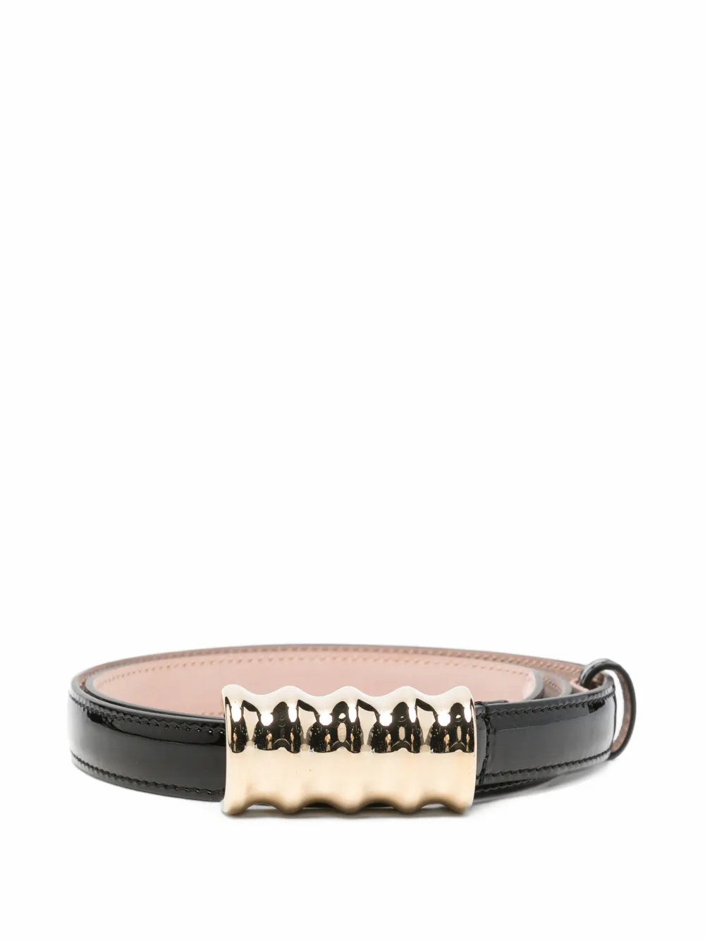 KHAITE Pre-Owned Julius patent leather belt - Schwarz