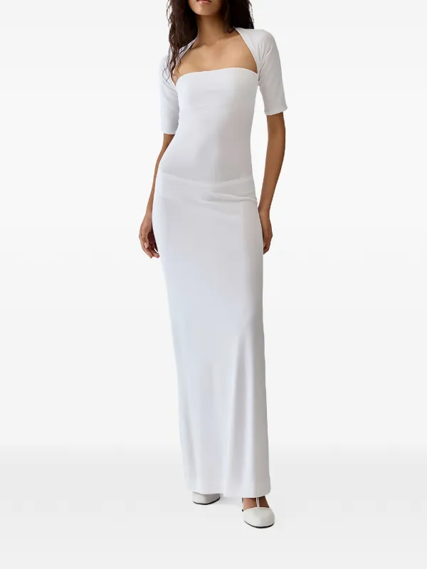 evening dress bolero Jacquemus The Column | White Color:BLUE STRIPES Feature_Long Point Collar Homecoming Dresses in Spokane Prom dress placed jewels