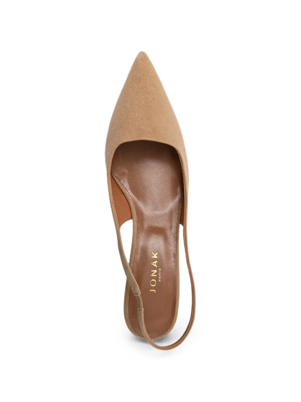 JONAK PARIS Diamantine slingback pumps met puntige neus Beige