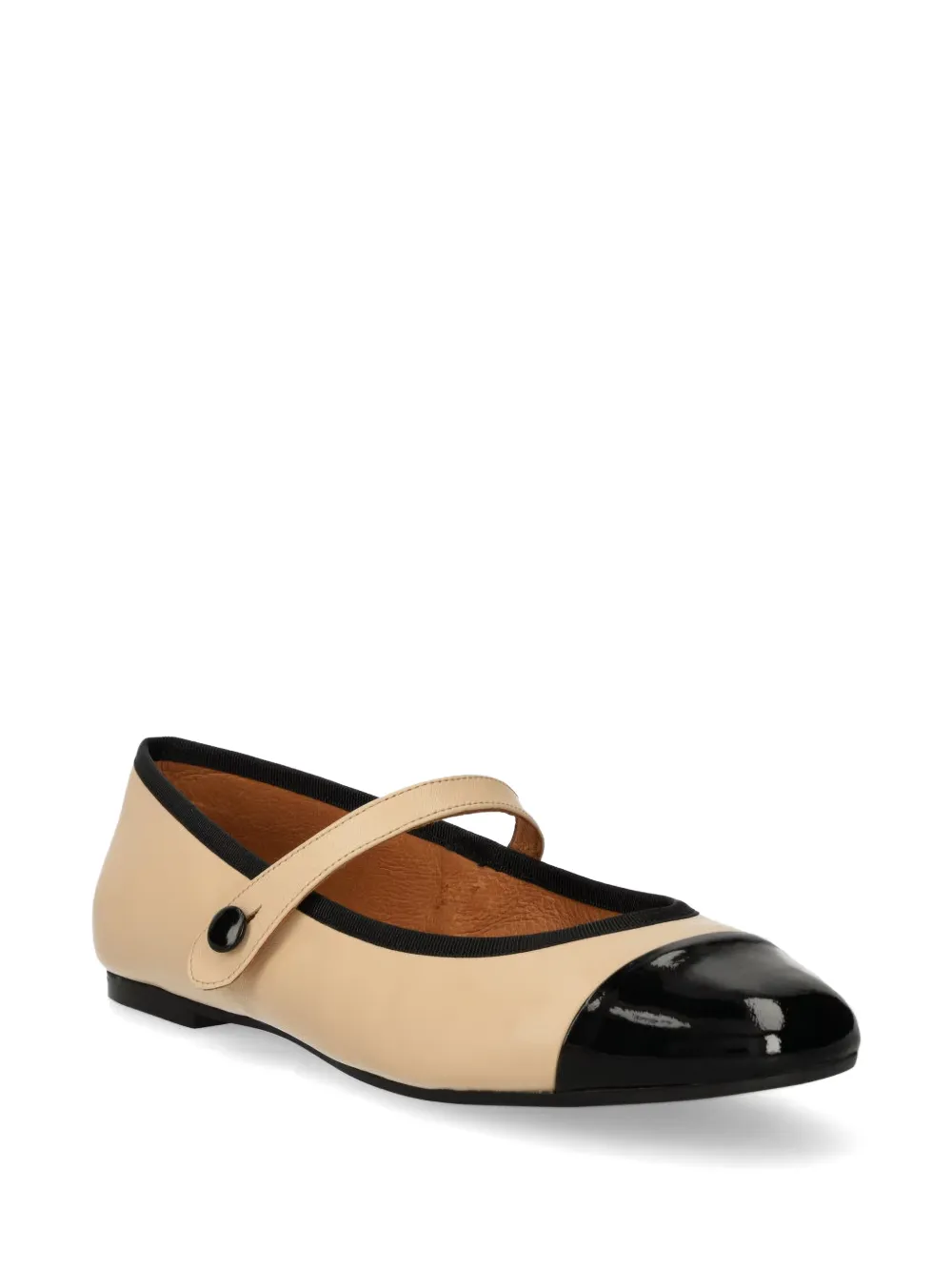 JONAK PARIS Mary Jane ballerina's met lakleren neus Beige