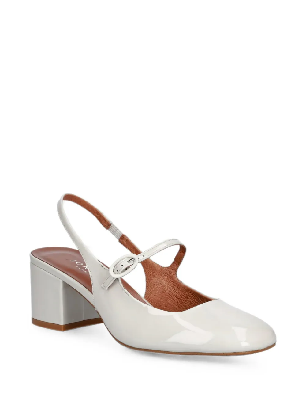 JONAK PARIS Dauphine patent-finish slingback pumps Wit