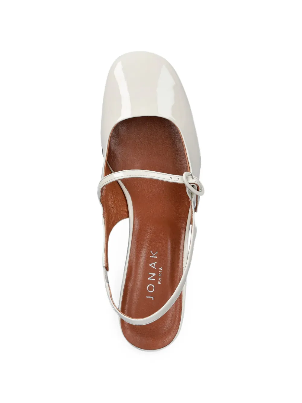 JONAK PARIS Dauphine patent-finish slingback pumps Wit