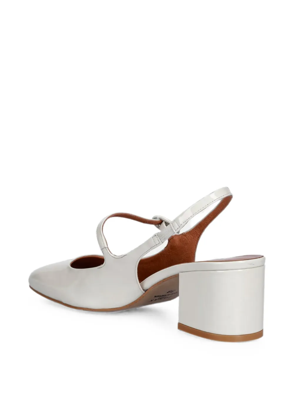 JONAK PARIS Dauphine patent-finish slingback pumps Wit