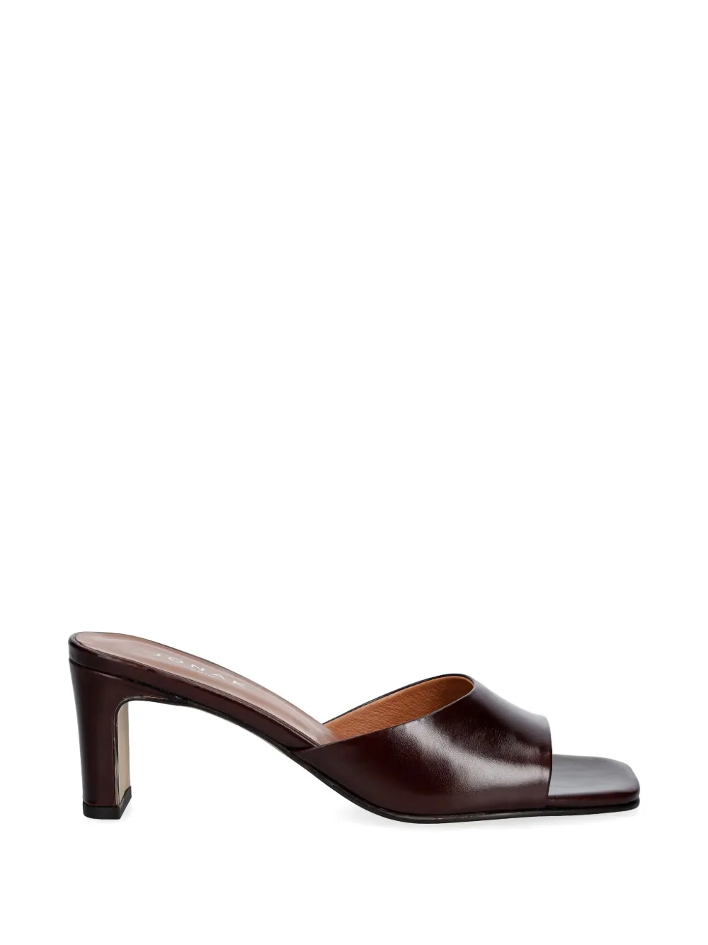 JONAK PARIS Derive leren sandalen met vierkante neus Bruin