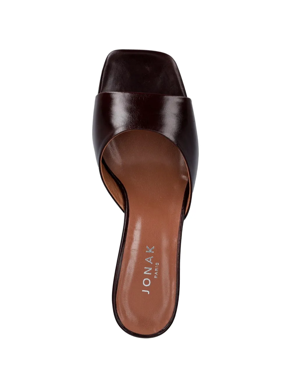 JONAK PARIS Derive leren sandalen met vierkante neus Bruin