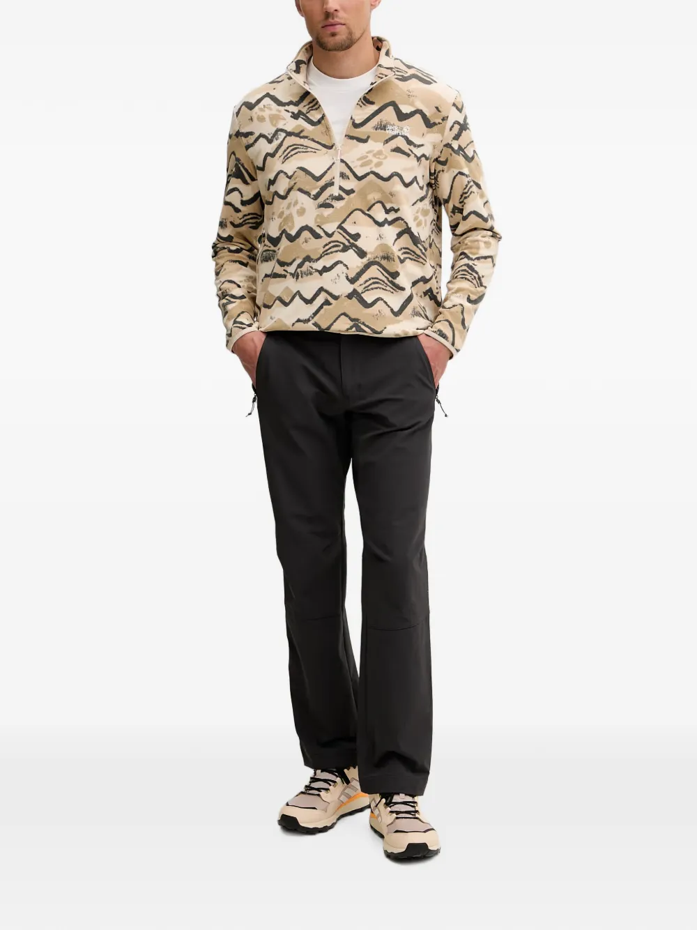 JACK WOLFSKIN Paw Era 100 sweater met halve rits Beige