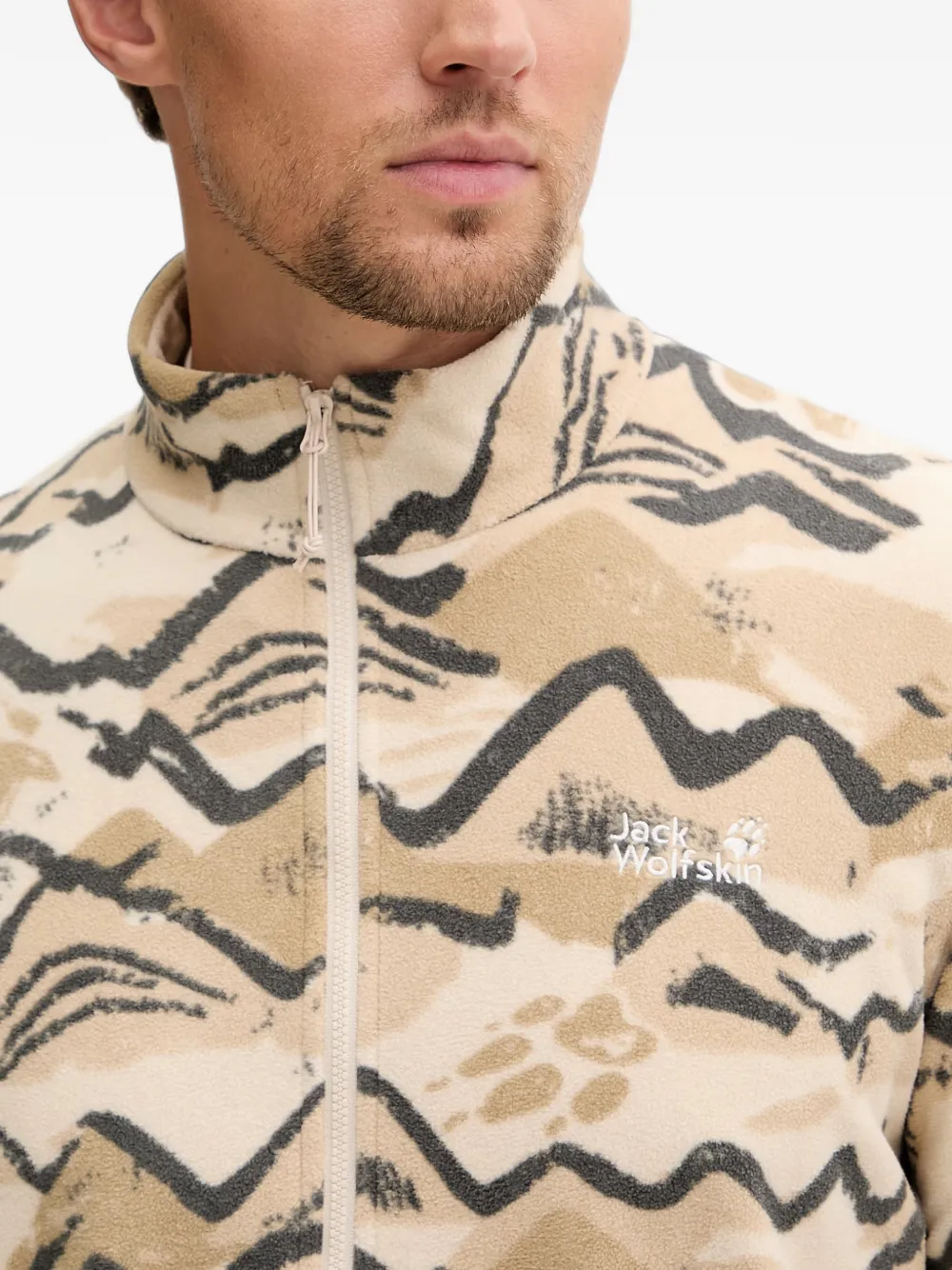 JACK WOLFSKIN Paw Era 100 sweater met halve rits Beige