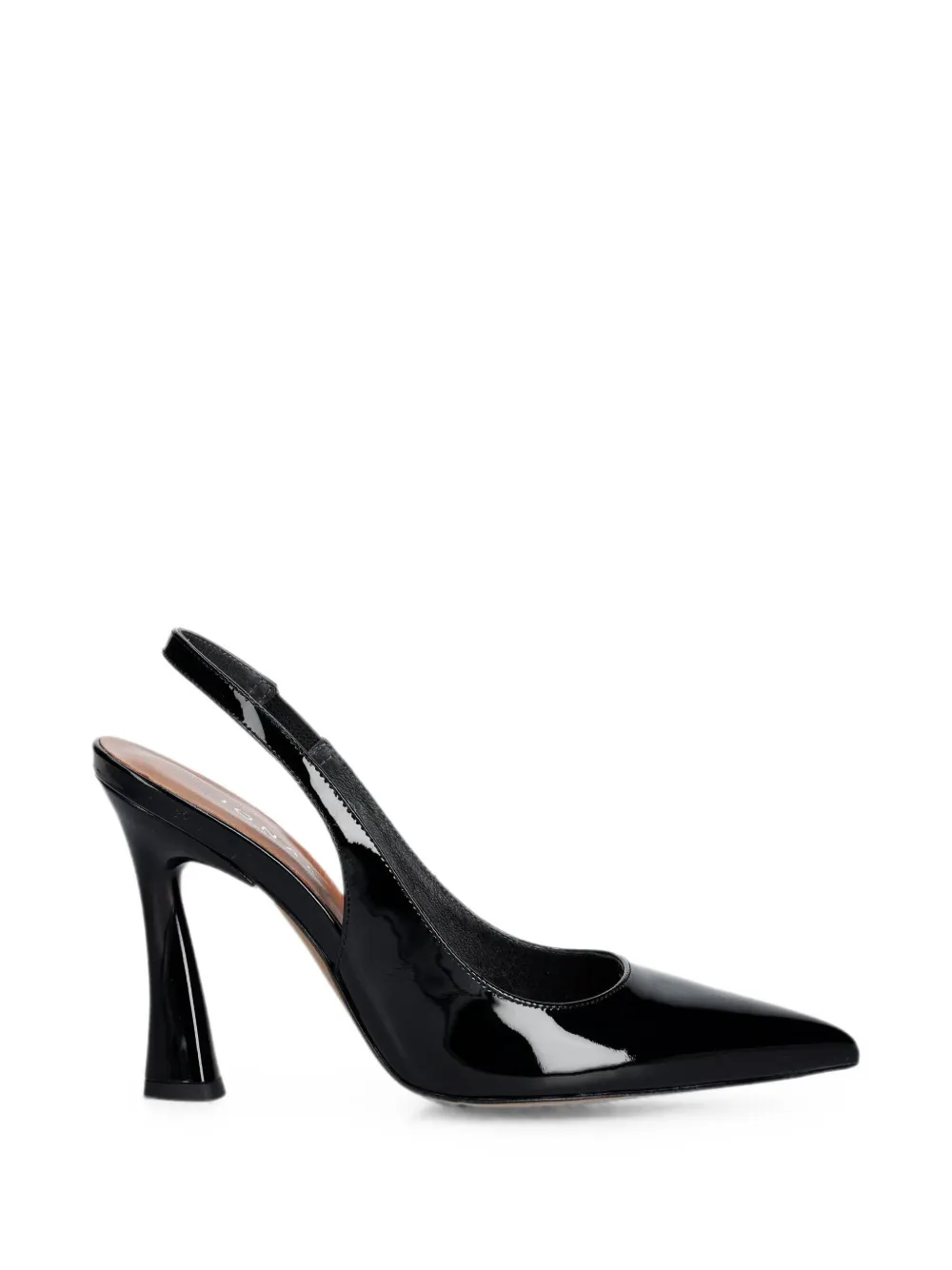 JONAK PARIS Dressy patent-finish leather slingback pumps Zwart