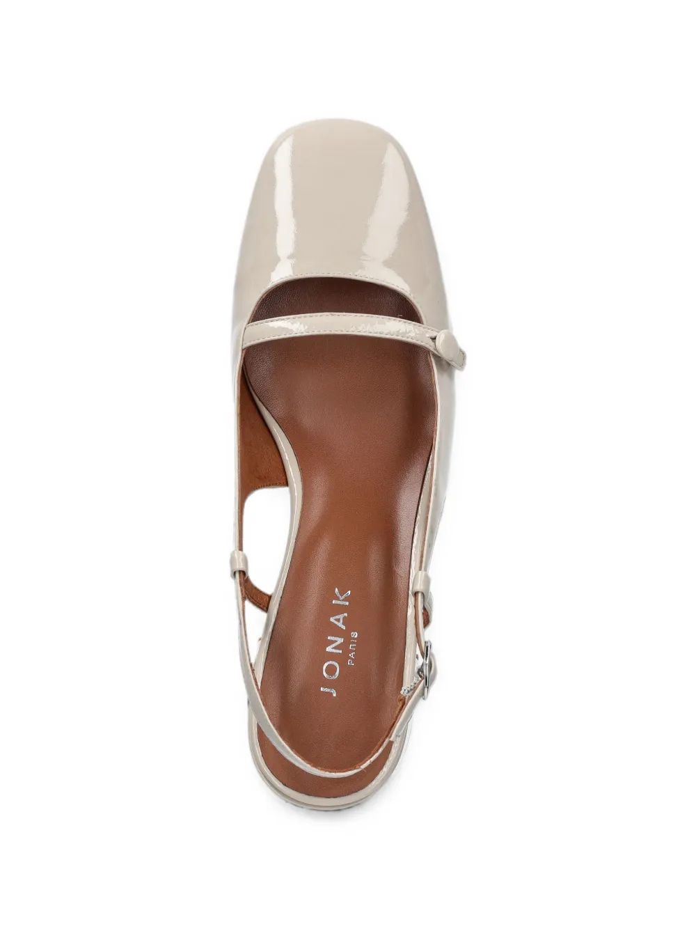 JONAK PARIS Dario slingback pumps met gelakte afwerking Beige