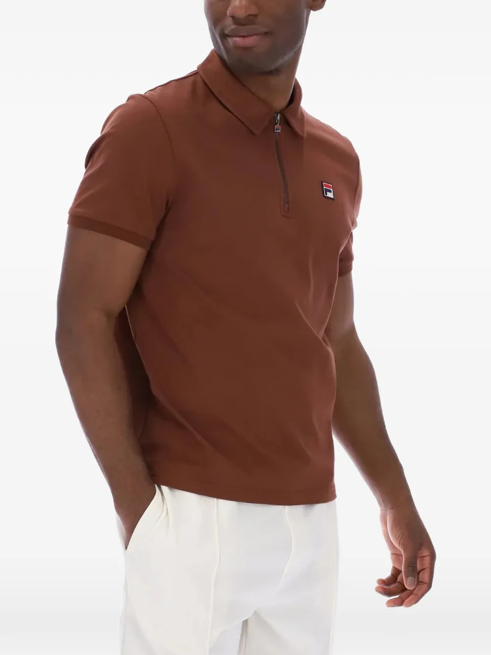 Fila Ettore poloshirt met logopatch Bruin