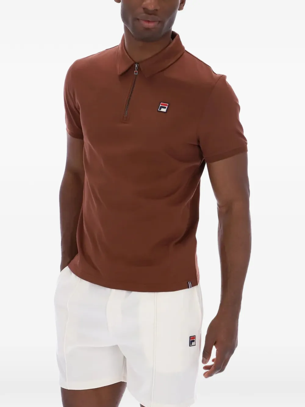 Fila Ettore poloshirt met logopatch Bruin