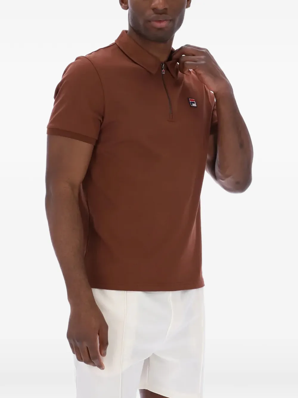 Fila Ettore poloshirt met logopatch Bruin