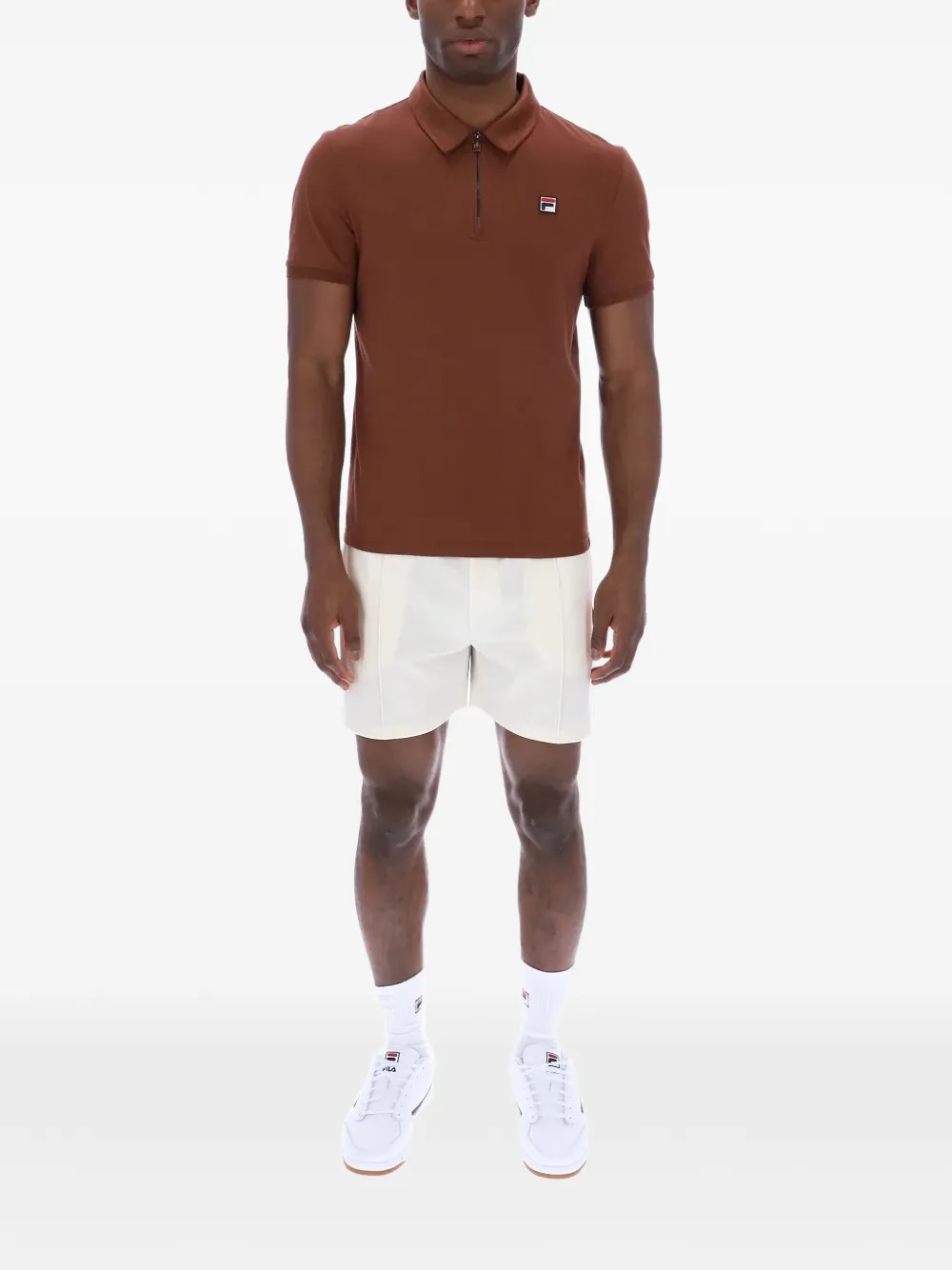 Fila Ettore poloshirt met logopatch Bruin