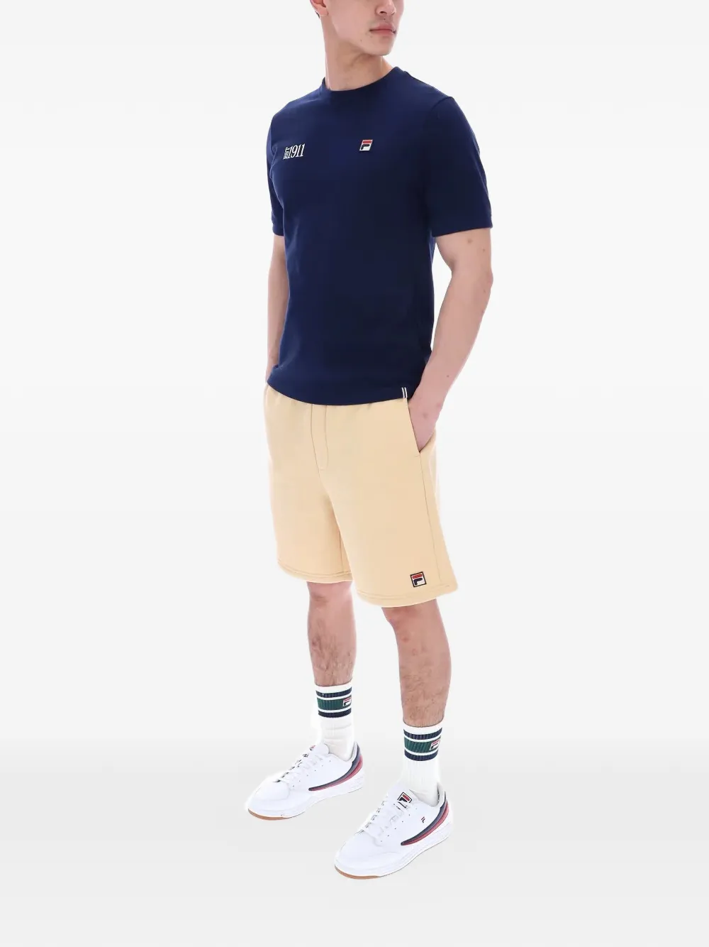 Fila Silvio T-shirt met logopatch Blauw