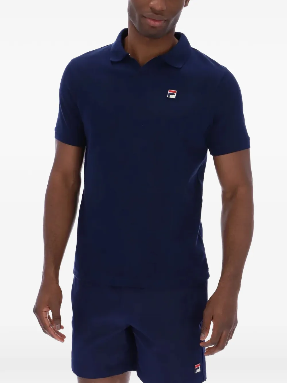 Fila Tristiano T-shirt met logopatch en korte mouwen Blauw