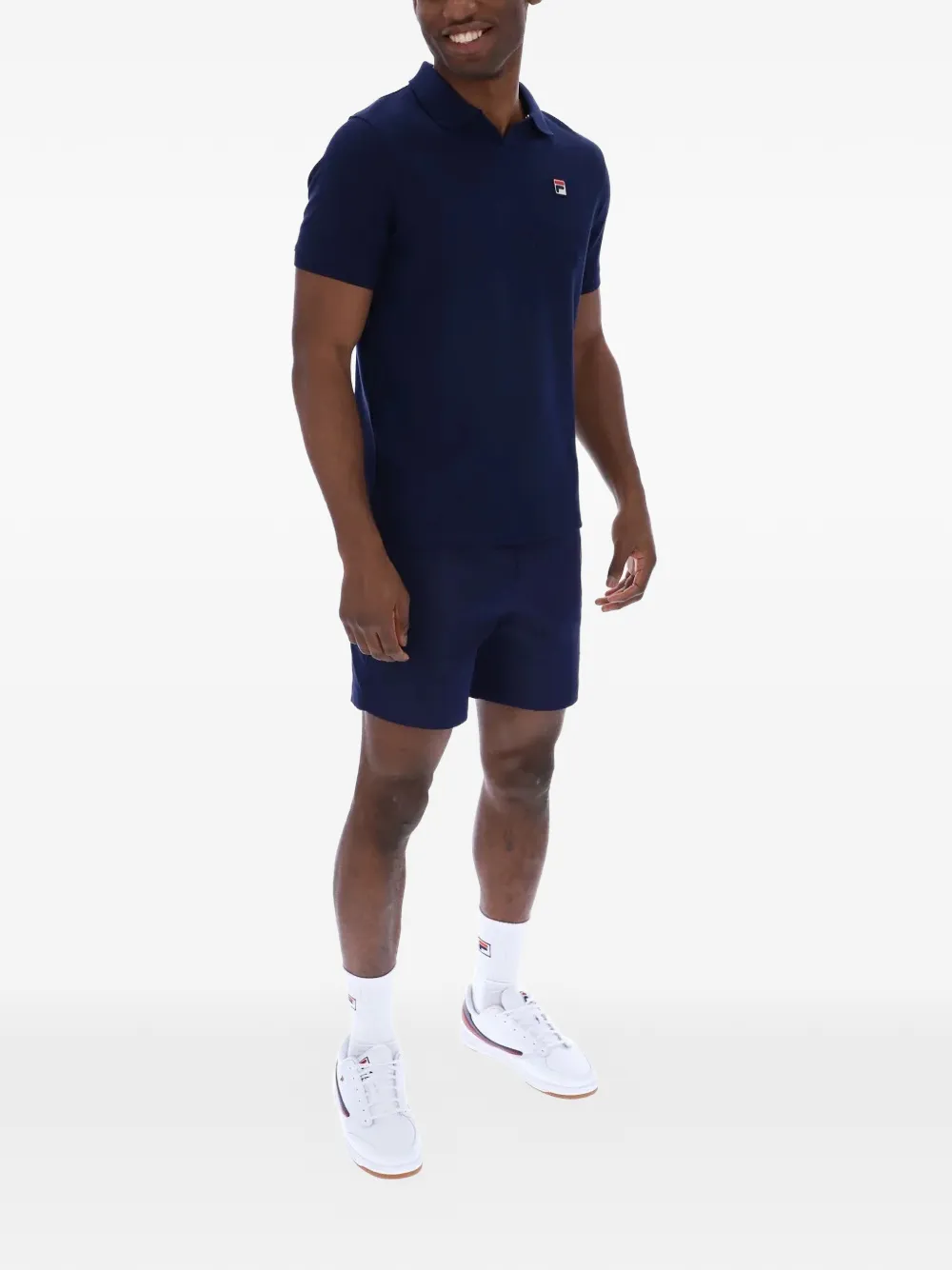 Fila Tristiano T-shirt met logopatch en korte mouwen Blauw