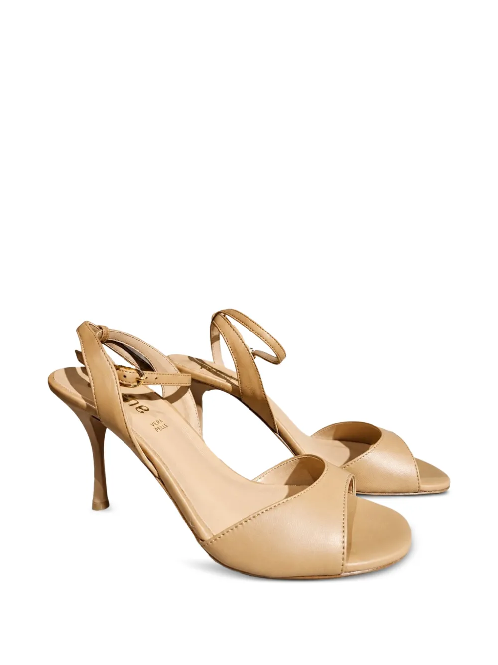 Poche Paris Leren sandalen met gesp Beige