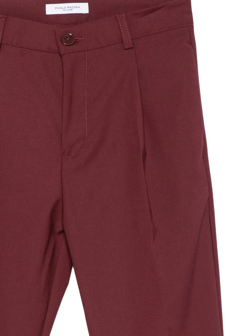 Paolo Pecora Kids Broek met geplooid detail Rood
