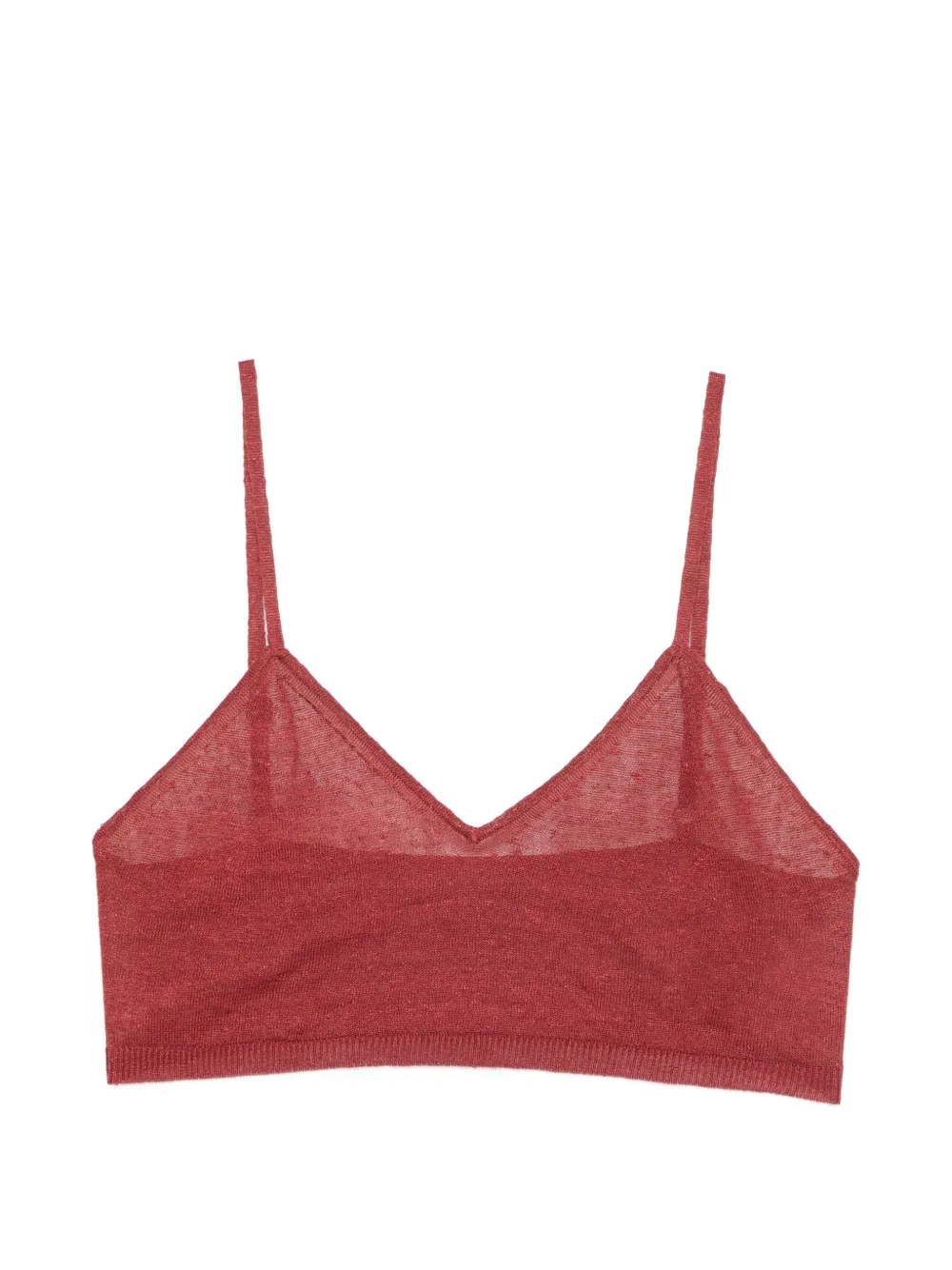 American Vintage sheer V-neck bralette - Rot