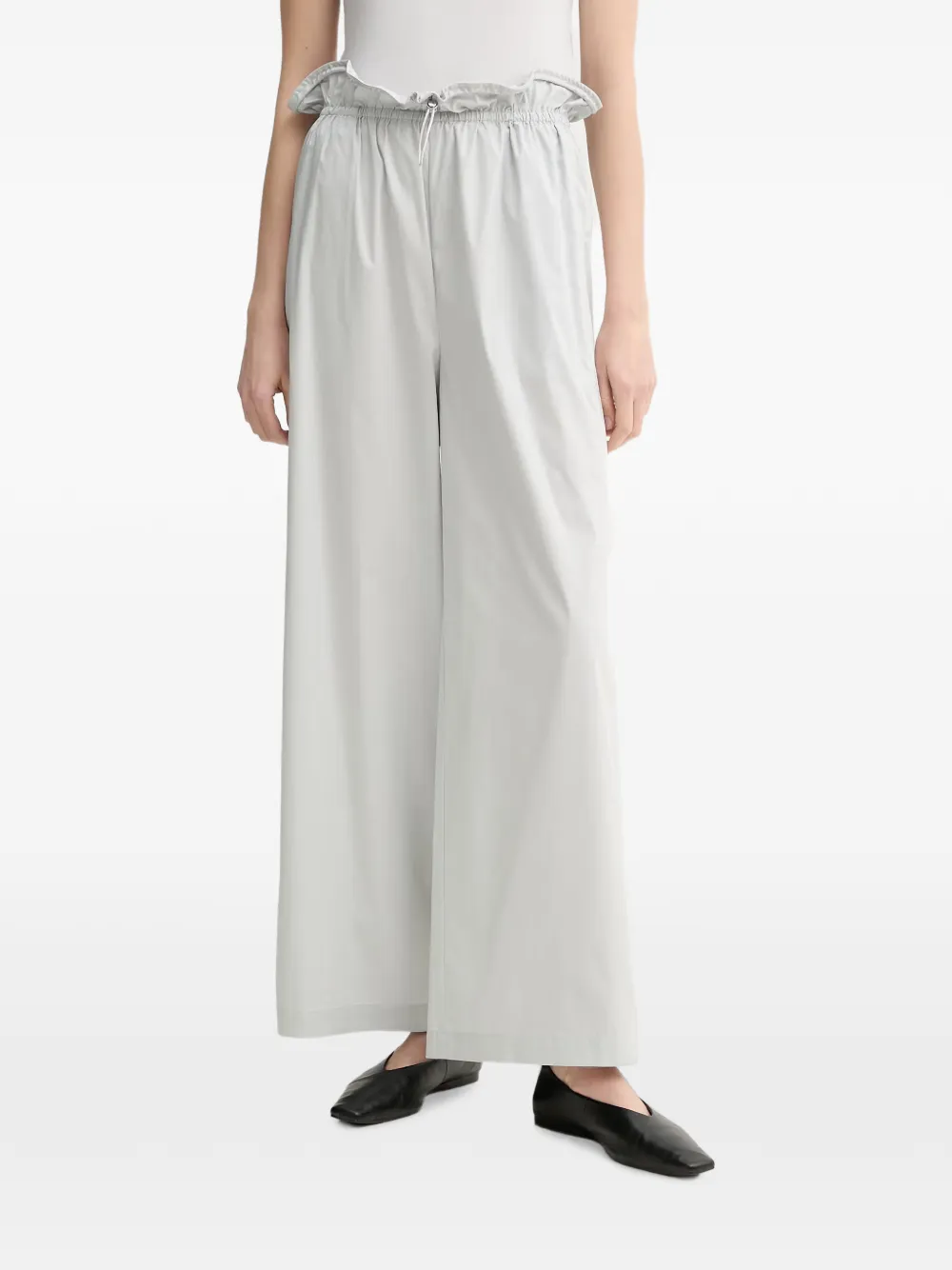 Isabelle Blanche drawstring ruffled-waist trousers