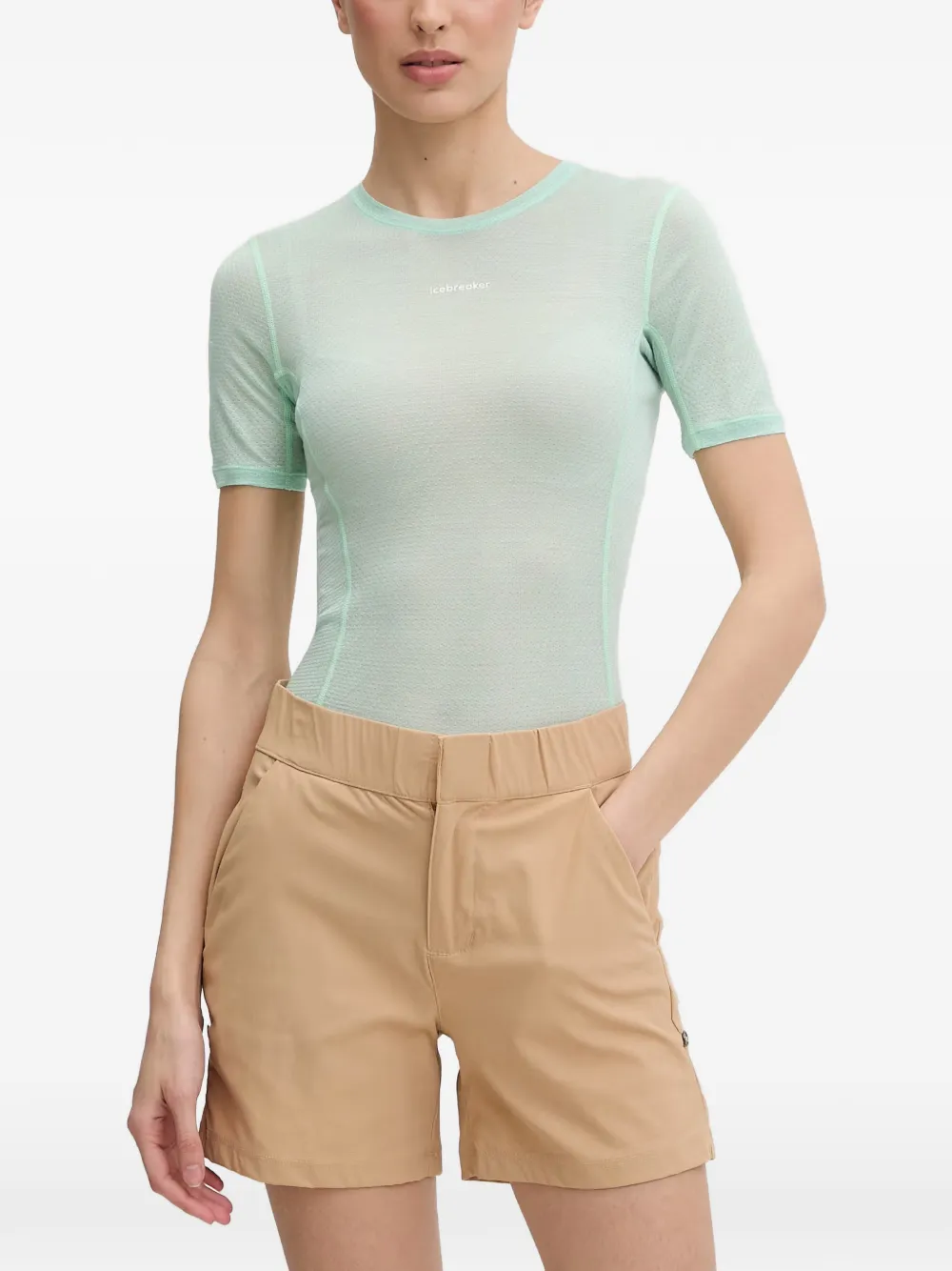 icebreaker Featherlight logo-print short-sleeve base layer - Grün