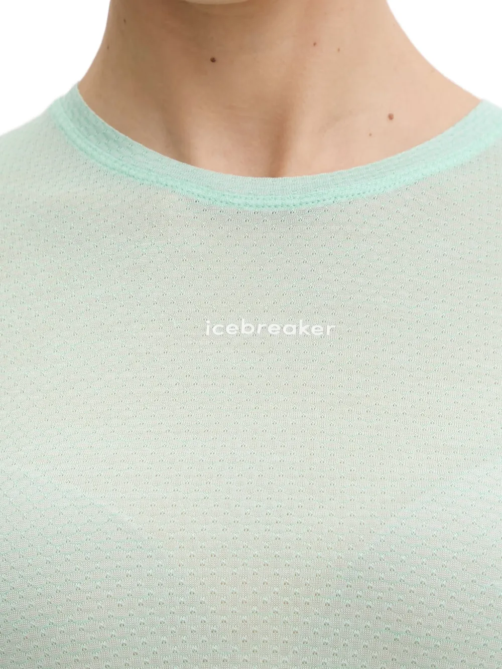 icebreaker Featherlight base layer met logo-print en korte mouwen Groen