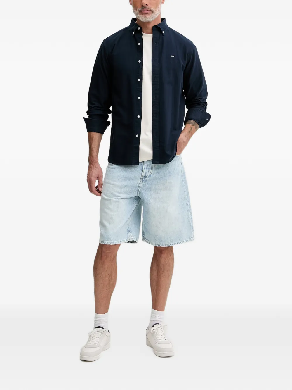 Helly Hansen Shore button-down overhemd met lange mouwen Blauw