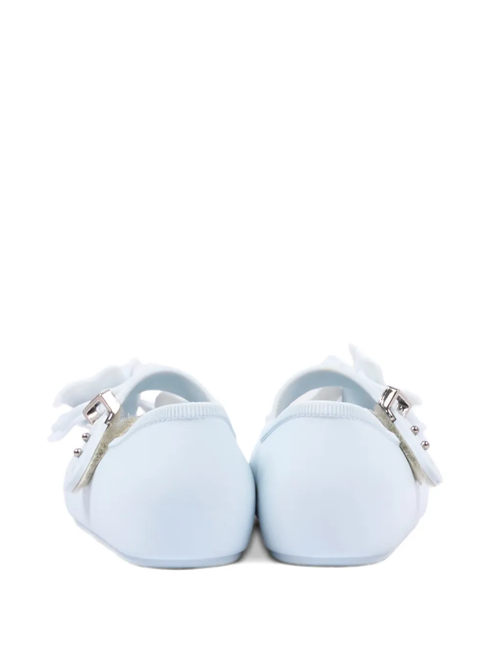 Mini Melissa floral-applique ballet flats Blauw