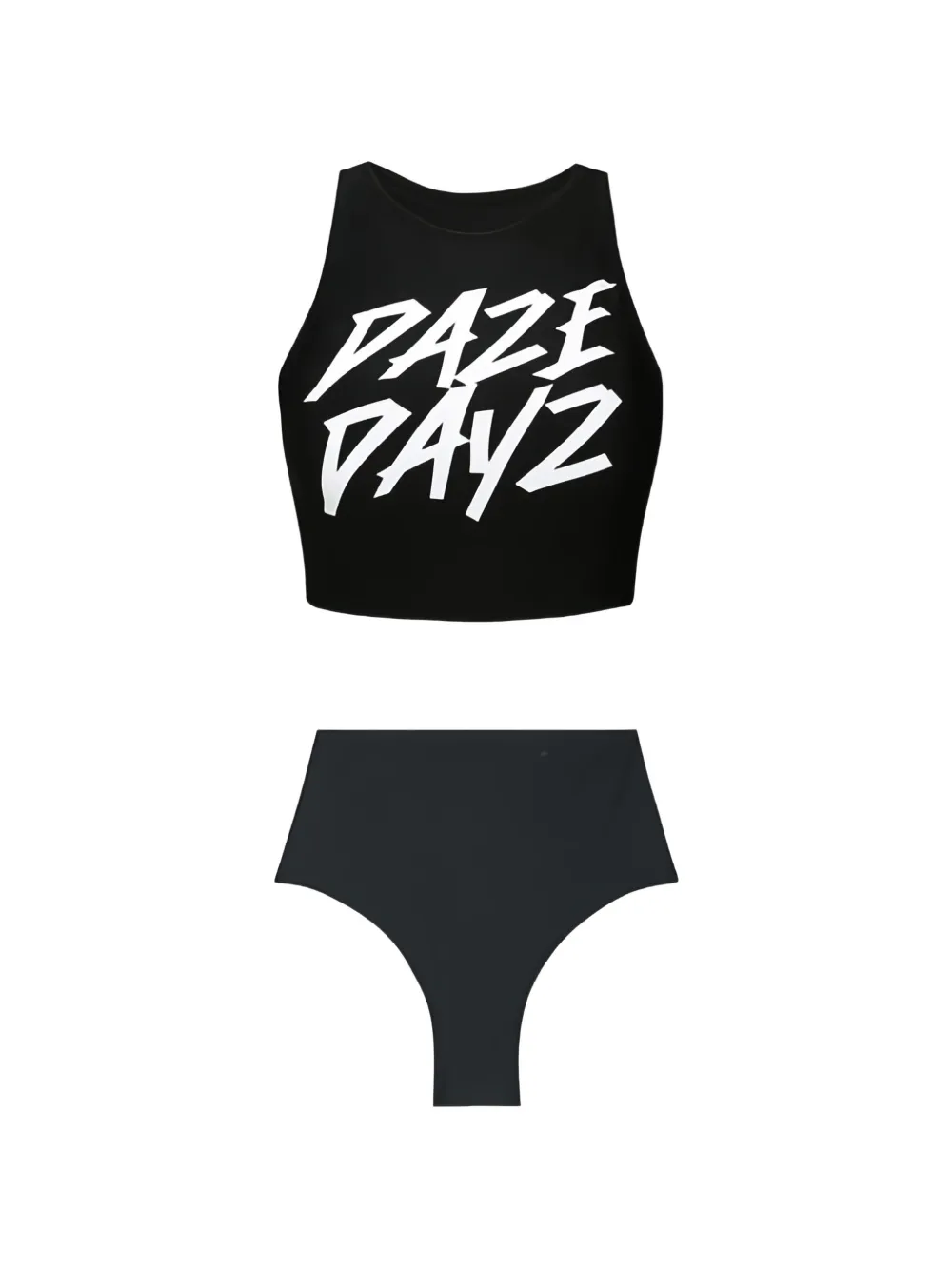 DAZE DAYZ logo-print high-waisted swimwear - Nero