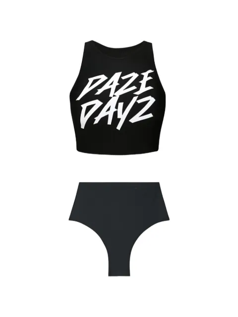 DAZE DAYZ logo-print high-waisted swimwear