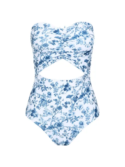 DAZE DAYZ Lavienbleu floral-print cut-out swimsuit