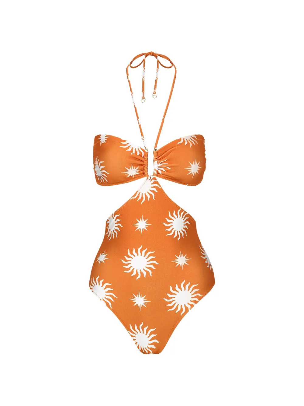 DAZE DAYZ sun-print cutout swimsuit - Arancione