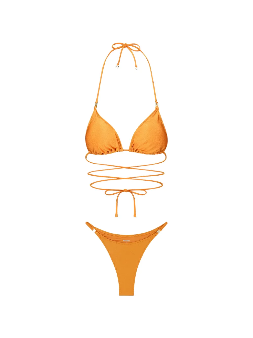 DAZE DAYZ Tangelo wrap-around triangle bikini - Arancione