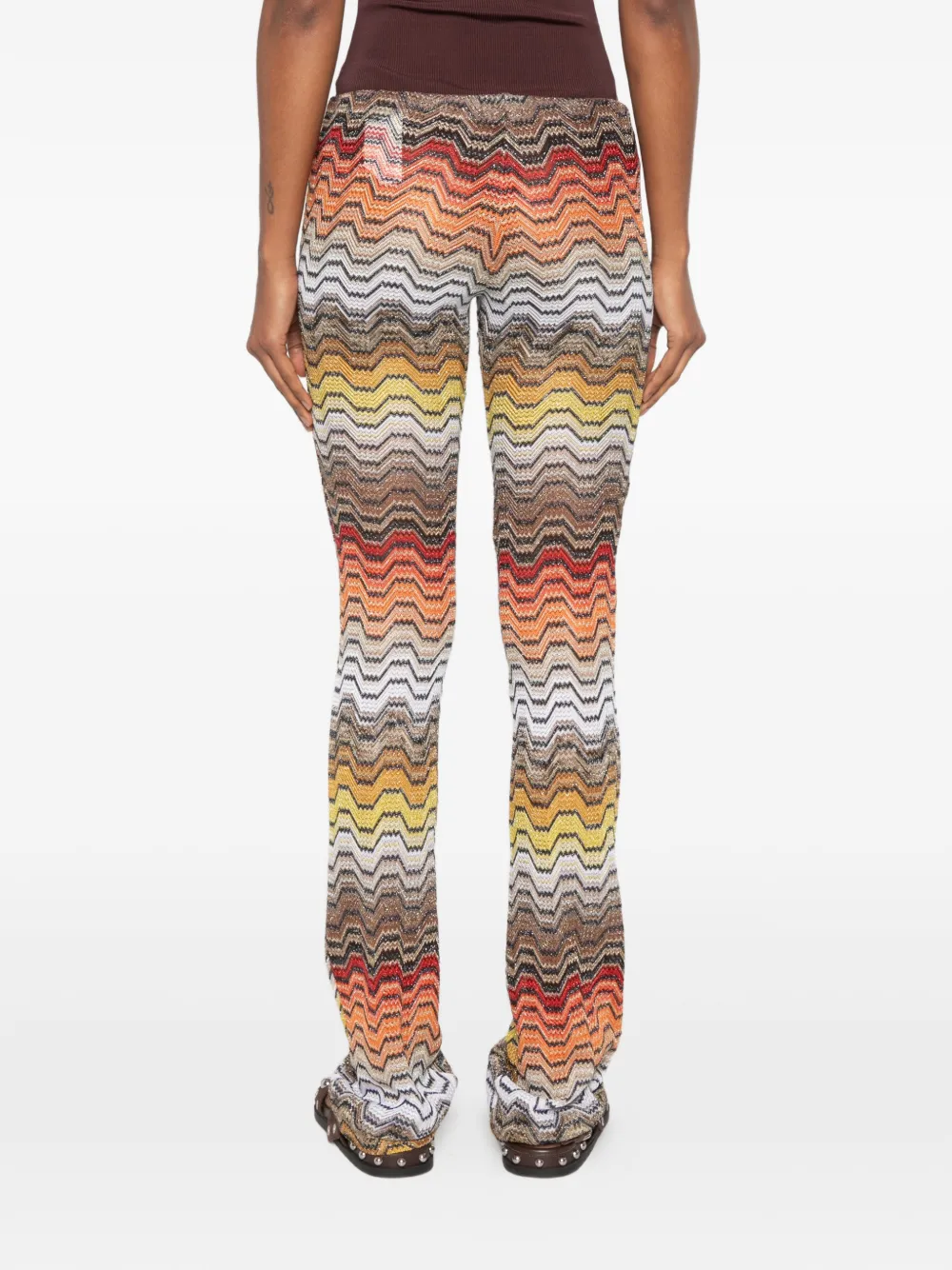 Missoni Lange broek met Grieks patroon Geel