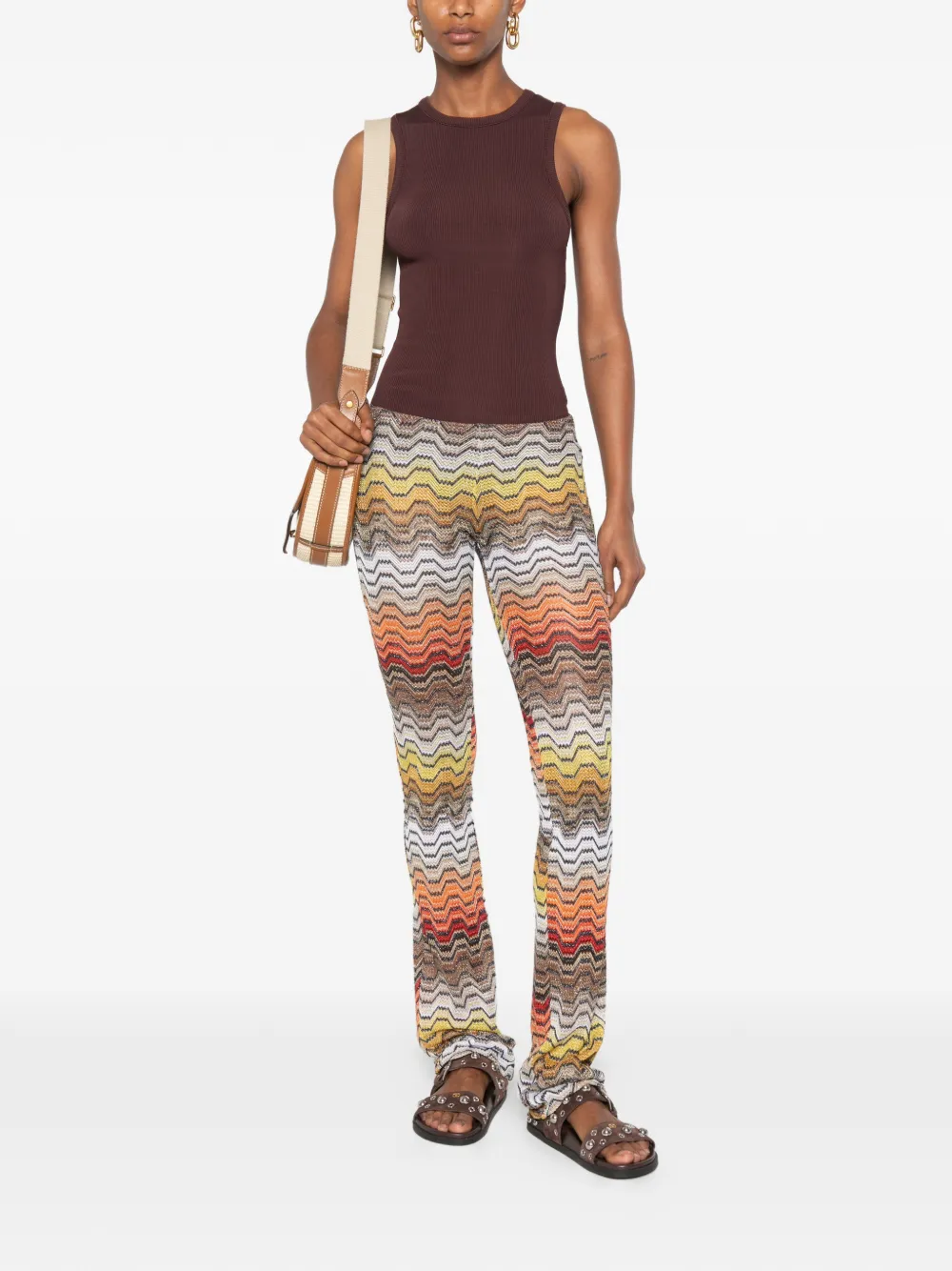 Missoni Lange broek met Grieks patroon Geel