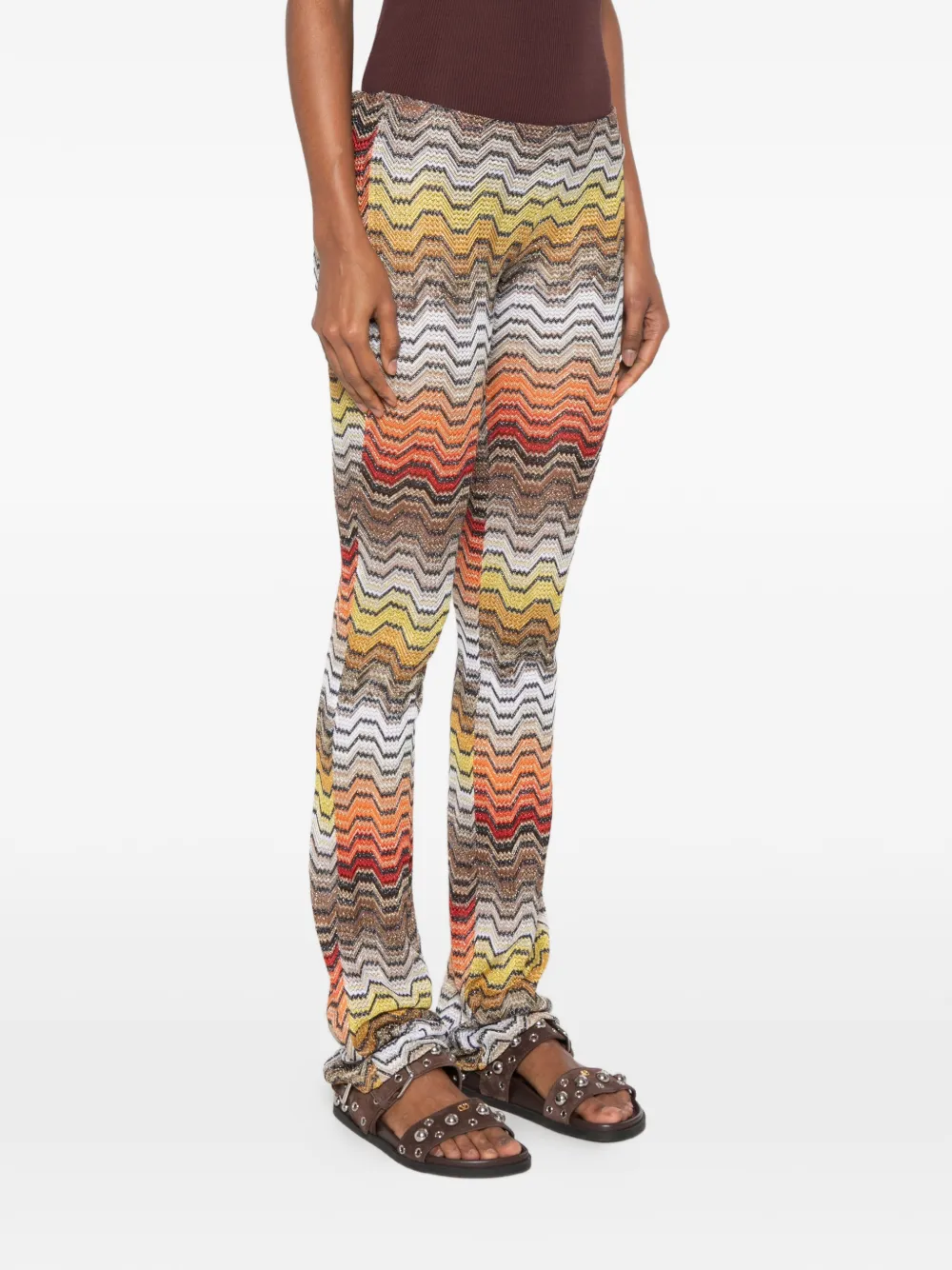 Missoni Lange broek met Grieks patroon Geel