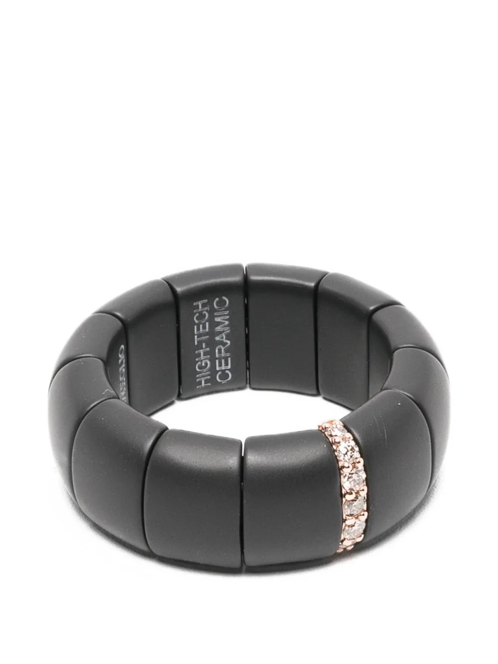 Roberto Demeglio extensible diamond ceramic ring - Nero