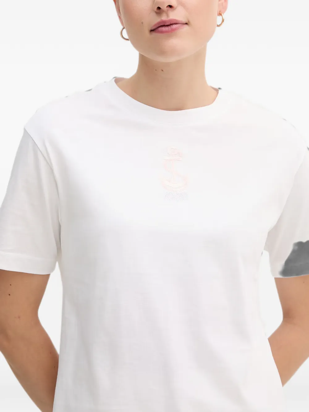 Joop! T-shirt met geborduurd anker Wit