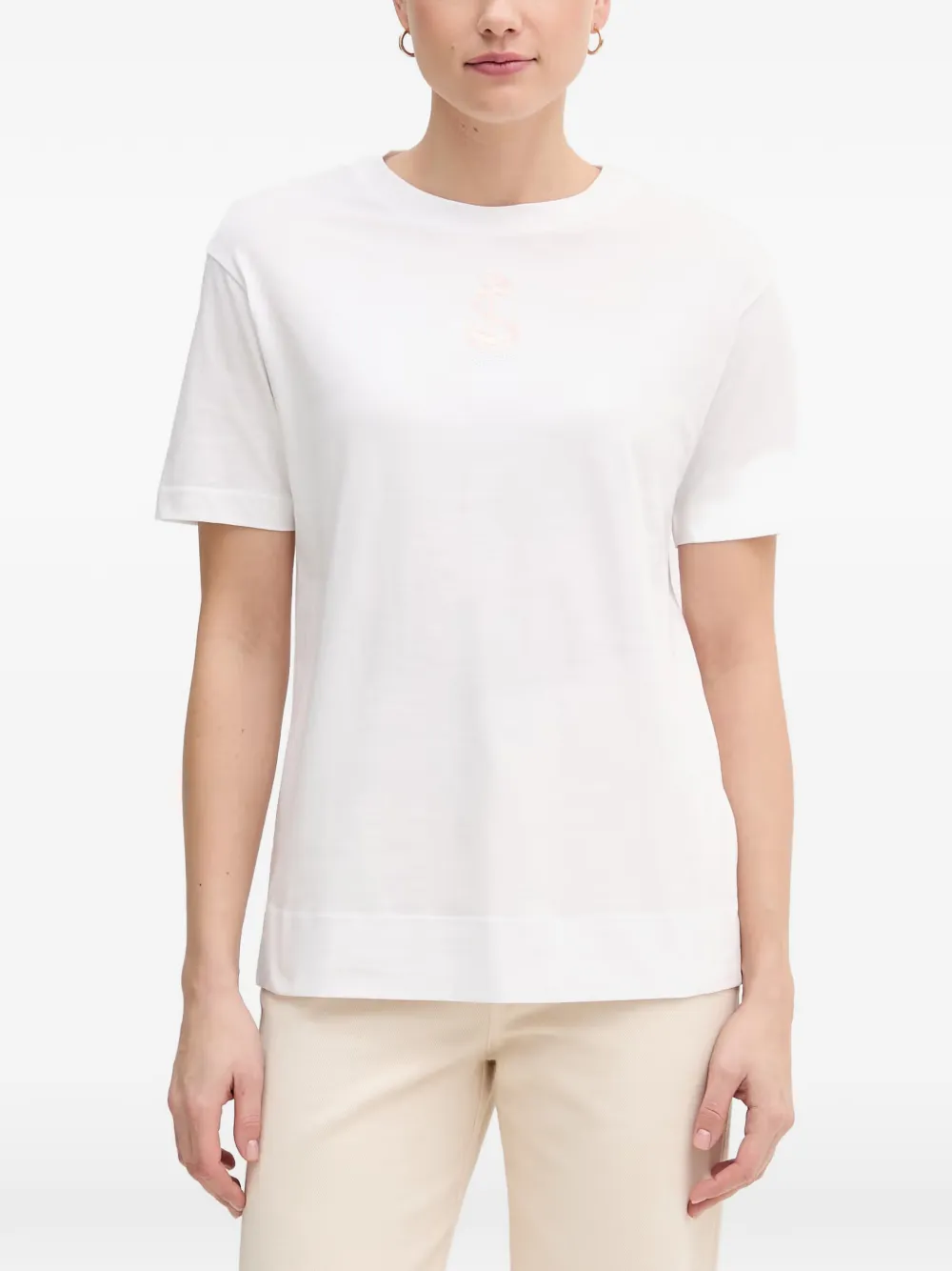 Joop! anchor-embroidered T-shirt - Bianco