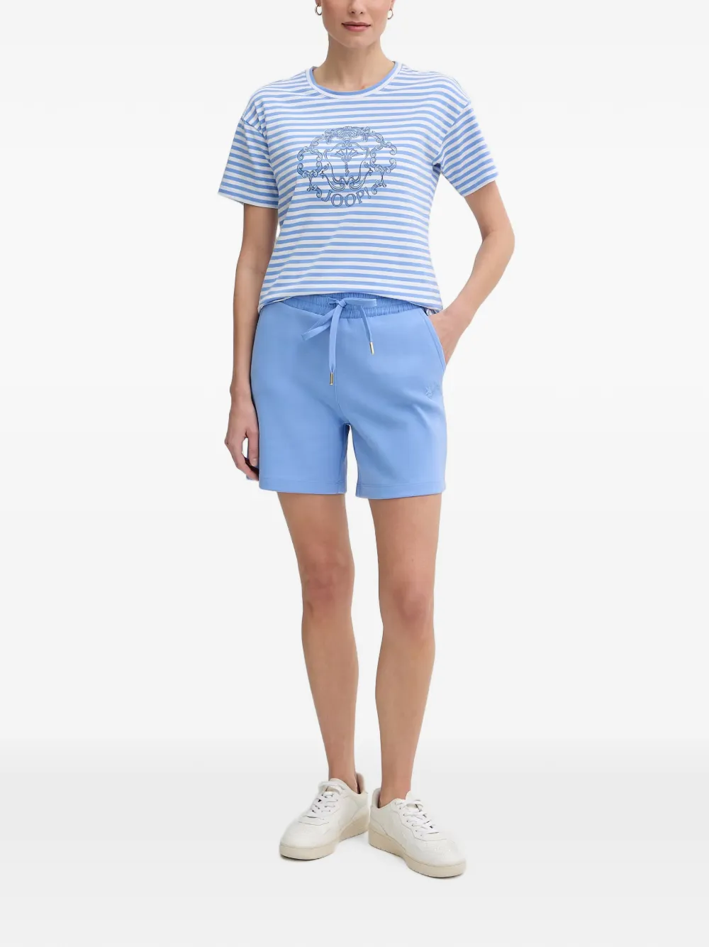 Joop! Tele gestreept T-shirt met logo-print Blauw