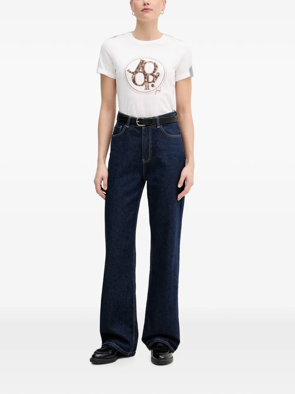 Joop! T-shirt verfraaid met stras Wit