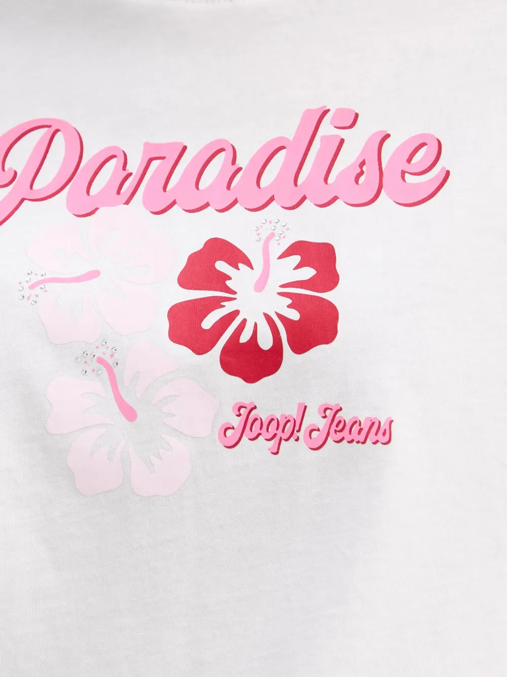 Joop! Boxy-fit T-shirt met grafische print Wit