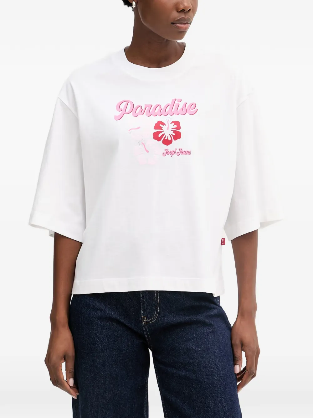 Joop! graphic-print boxy-fit T-shirt - Bianco