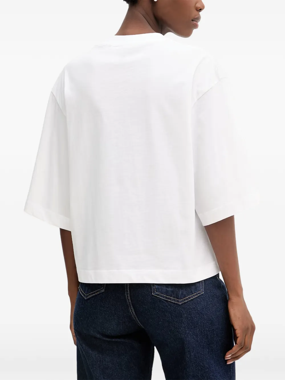 Joop! Boxy-fit T-shirt met grafische print Wit