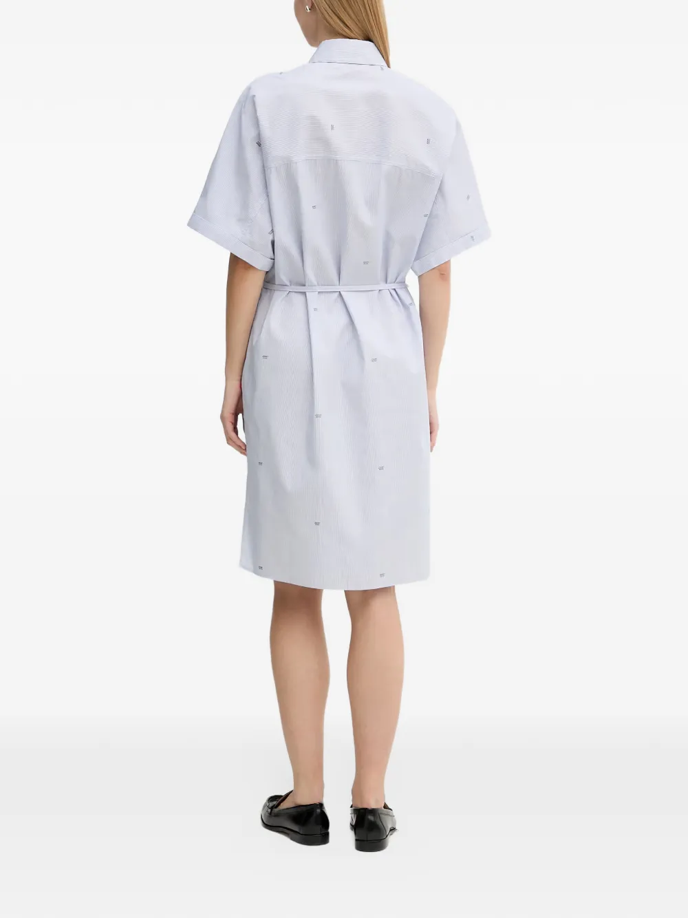 Joop! Gestreepte mini-blousejurk met ceintuur Blauw