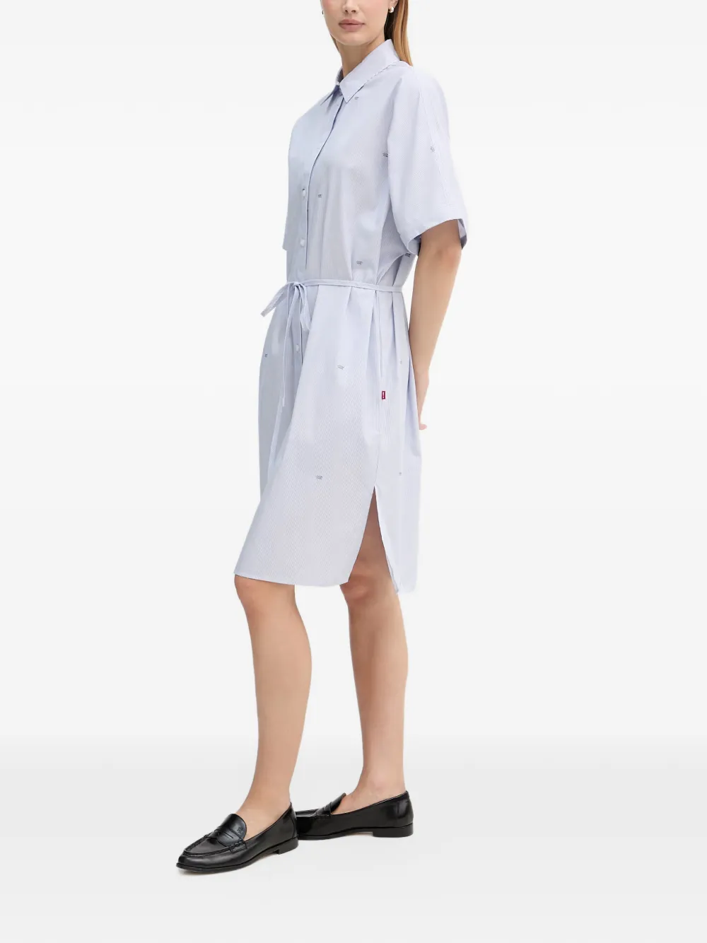 Joop! Gestreepte mini-blousejurk met ceintuur Blauw