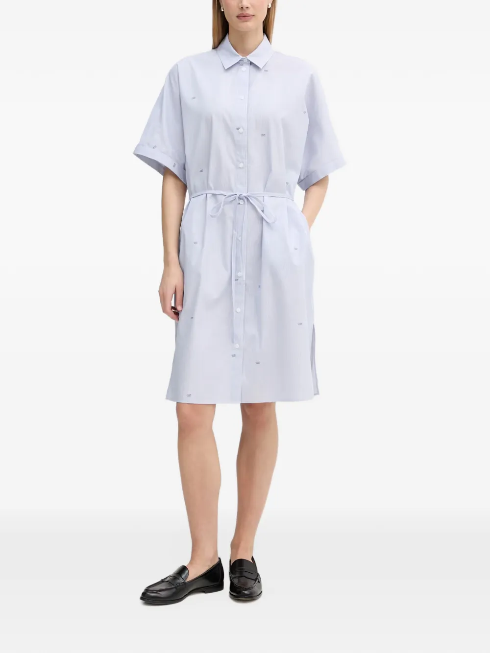Joop! Gestreepte mini-blousejurk met ceintuur Blauw