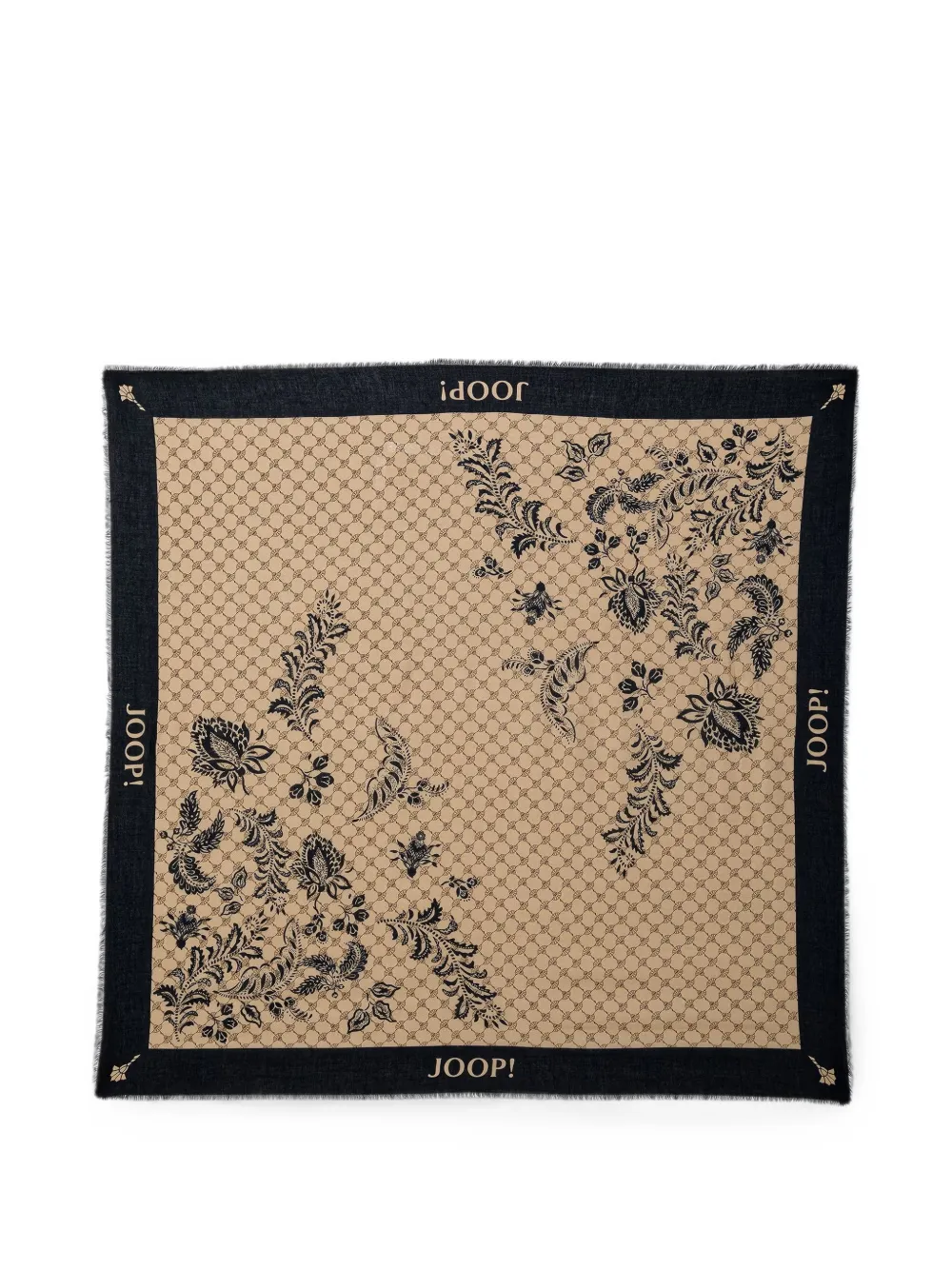 Joop! Adalia floral-print fringed scarf - Toni neutri